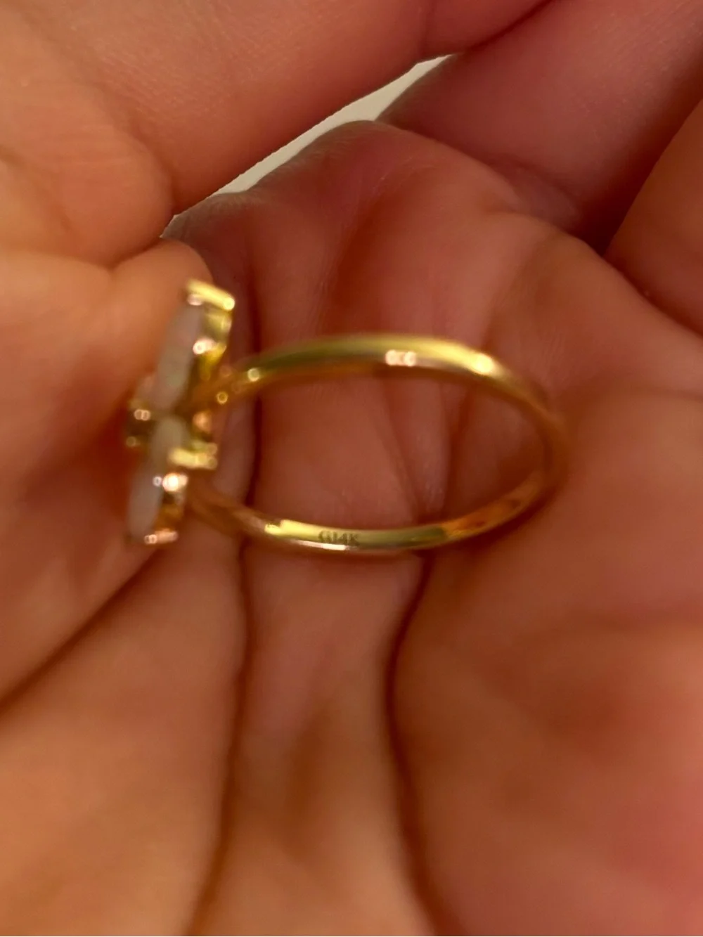 14K gold opal butterfly ring size 6